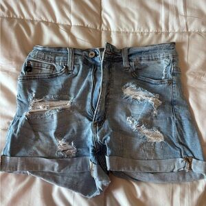 KanCan Light Blue Distressed Jean Shorts